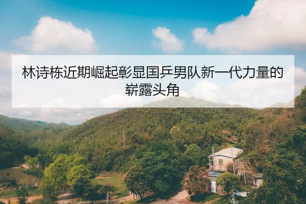 林诗栋近期崛起彰显国乒男队新一代力量的崭露头角